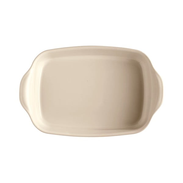 Krémová keramická obdélníková zapékací mísa Emile Henry Ultime, 36,5 x 23,5 cm-image-1