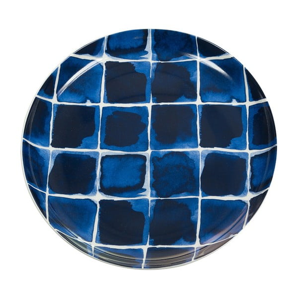 Modrobílý porcelánový talíř Santiago Pons Indigo,  ⌀ 21 cm 