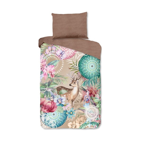 Hnědé flanelové povlečení na jednolůžko 140x200 cm – HIP