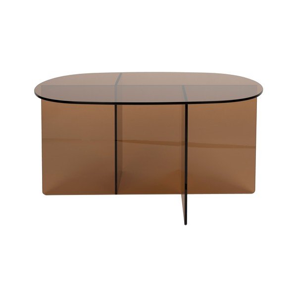 Hnědý skleněný konferenční stolek 60x80 cm Linea – Zuiver-image-2