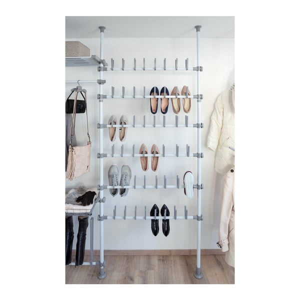 Bílý kovový teleskopický stojan na boty Herkules – Wenko-image-3