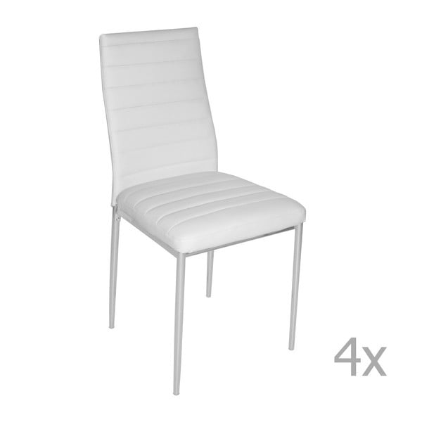 Sada 4 bílých jídelních židlí 13Casa Rederi