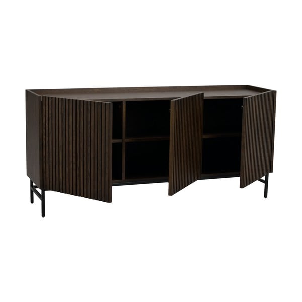 Tmavě hnědá nízká komoda z dubového dřeva 160x75 cm Halifax - Rowico-image-3