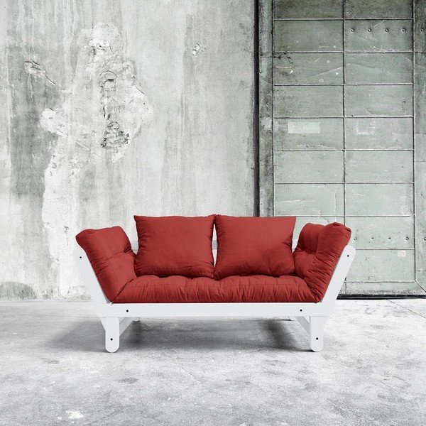 Rozkládací pohovka Karup Beat White/Passion Red