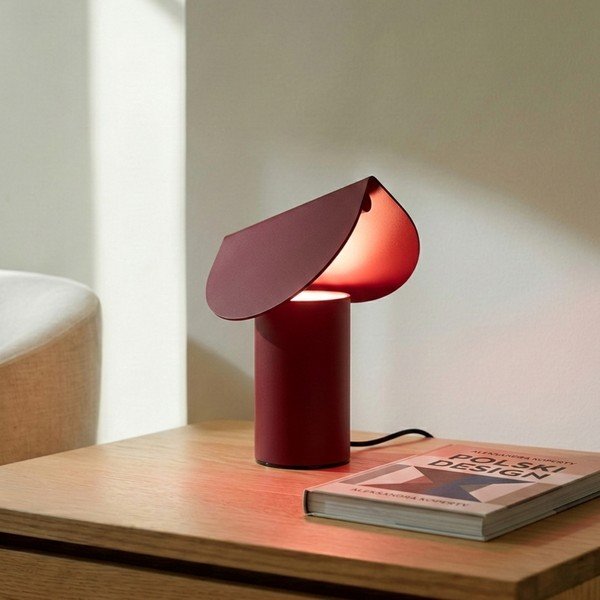 Vínová hliníková LED stolní lampa (výška 15 cm) BISCUIT – Thoro-image-1