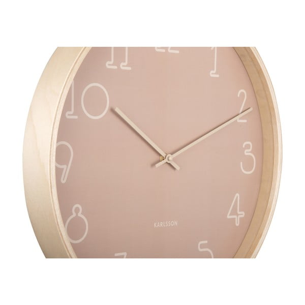 Růžové nástěnné hodiny Karlsson Sencillo, ø 40 cm-image-4