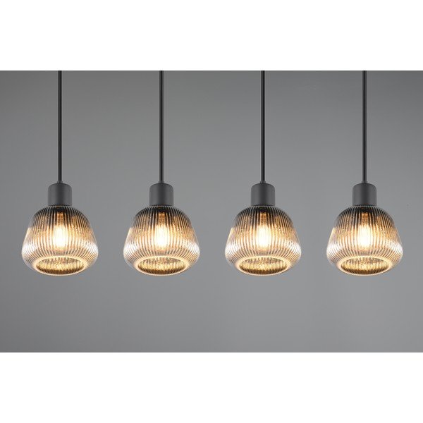 Černé závěsné svítidlo se skleněným stínidlem ø 15 cm Tarifa – Trio-image-2