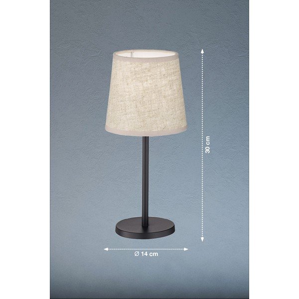 Černo-béžová stolní lampa s textilním stínidlem (výška 30 cm) Eve – Fischer & Honsel-image-2