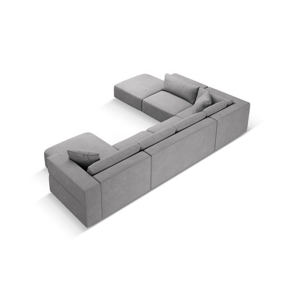 Světle šedá rohová pohovka do "U", levý roh Esther – Milo Casa-image-3