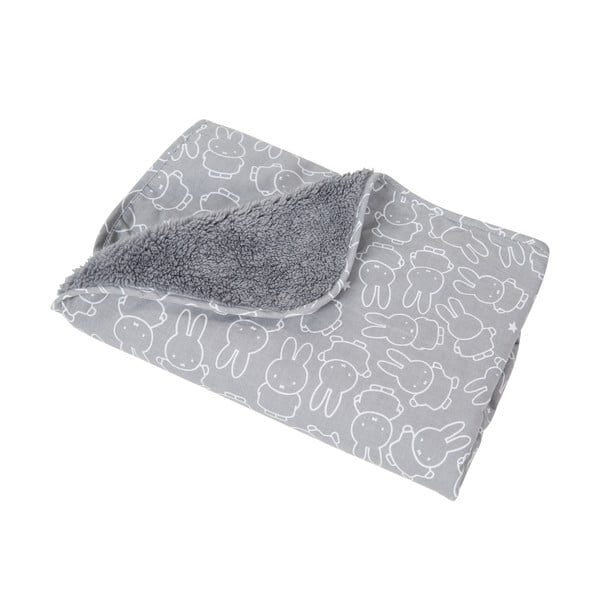 Šedá dětská deka z mikroplyše 80x80 cm Miffy – Roba-image-2