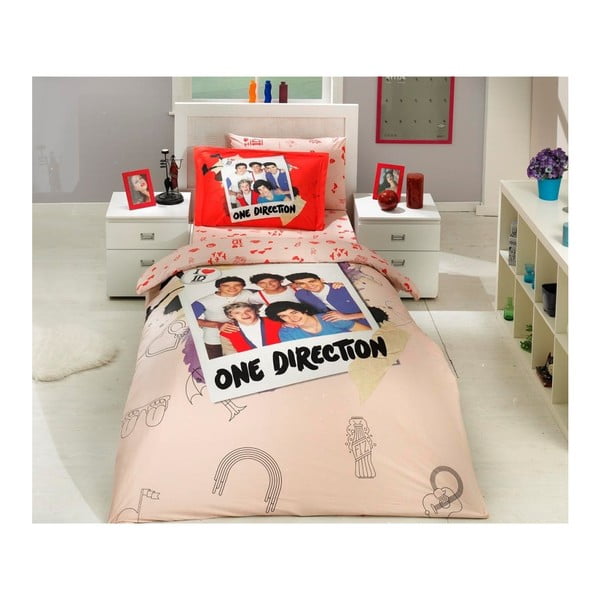 Dětské povlečení s prostěradlem One Direction, 100 x 150 cm