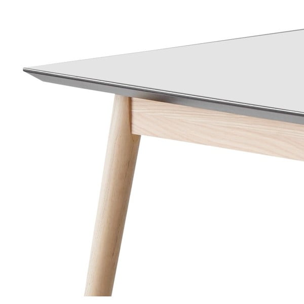 Rozkládací jídelní stůl s bílou deskou v bílo-přírodní barvě 90x165 cm Meza – Hammel Furniture-image-4