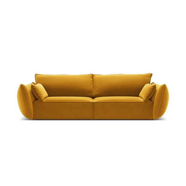 Sametová pohovka v hořčicové barvě 208 cm Vanda – Mazzini Sofas