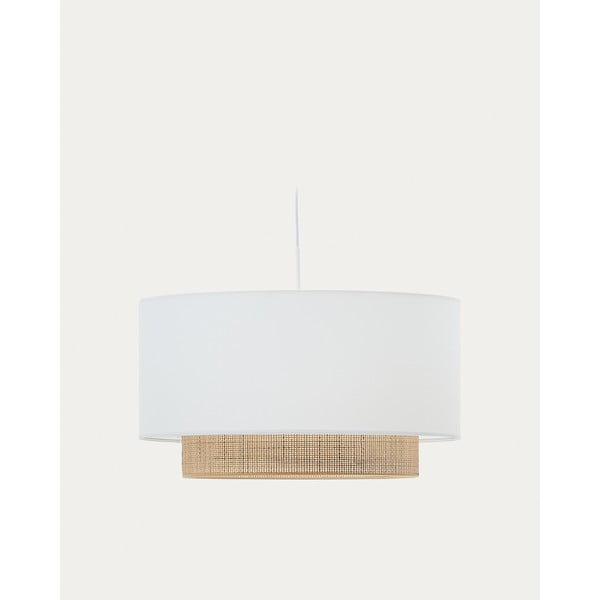 Bílé/v přírodní barvě látkové stínidlo ø 60 cm Erna – Kave Home-image-2