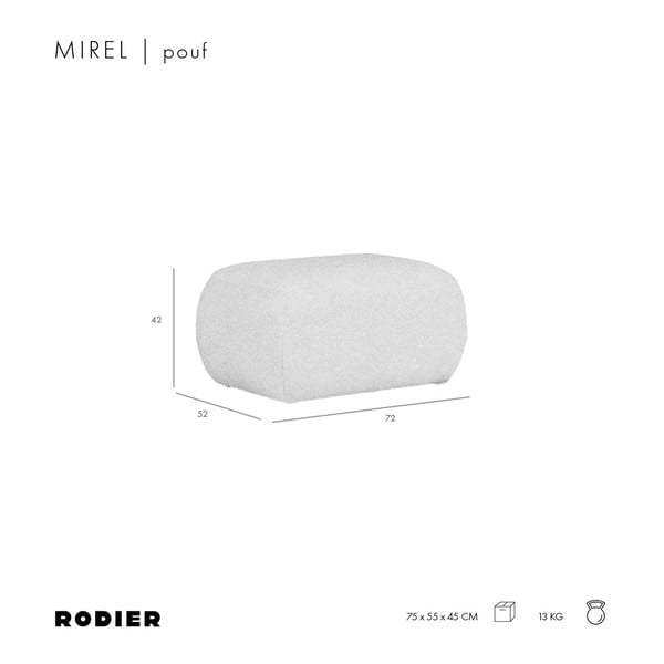 Světle šedá podnožka z textilie bouclé Mirel – Rodier-image-4