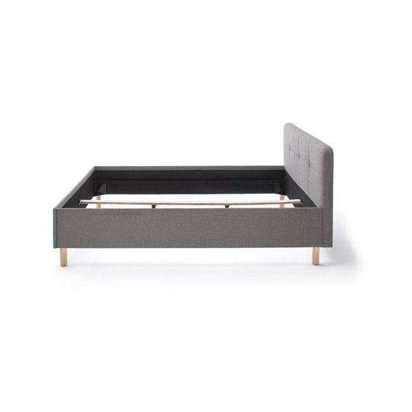 Světle šedá čalouněná dvoulůžková postel bez roštu 180x200 cm Amelie – Meise Möbel-image-4