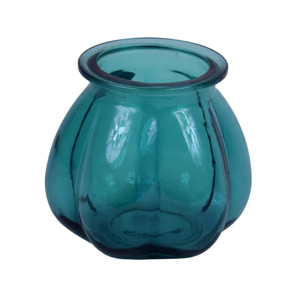 Tyrkysově modrá váza z recyklovaného skla Ego Dekor Tangerine, výška 16 cm