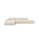 Béžová sametová rohová pohovka (levý roh) Jodie - Micadoni Home