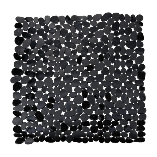 Černá protiskluzová koupelnová podložka Wenko Paradise, 54 x 54 cm