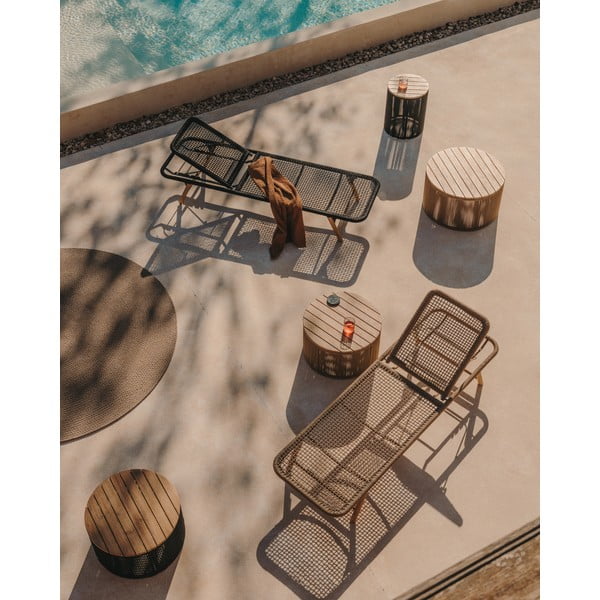 Kulatý zahradní odkládací stolek s deskou z akácie ø 70 cm Dandara – Kave Home-image-2