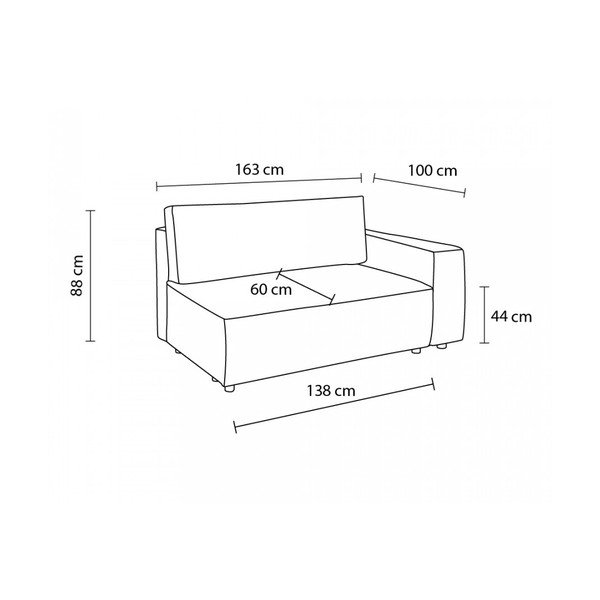 Manšestrový modul pohovky v cihlové barvě, levý roh Nihad modular – Bobochic Paris-image-4