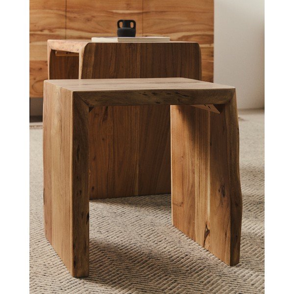 Odkládací stolky v sadě 2 ks z masivu akácie 40x50 cm Lomiri – Kave Home-image-3