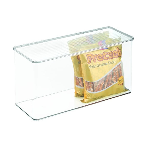 Průhledný úložný box s víkem iDesign, 14,5 x 34 cm-image-3