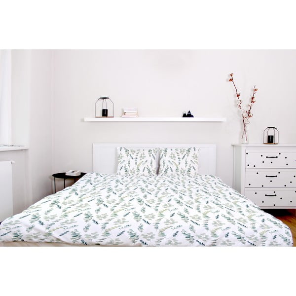 Povlečení z bavlněného saténu Butter Kings Eucalyptus Branches, 200 x 200 cm-image-1