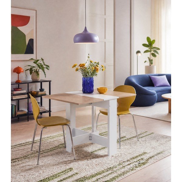 Rozkládací jídelní stůl s deskou v dekoru dubu 76x28 cm Papillon – TemaHome-image-3