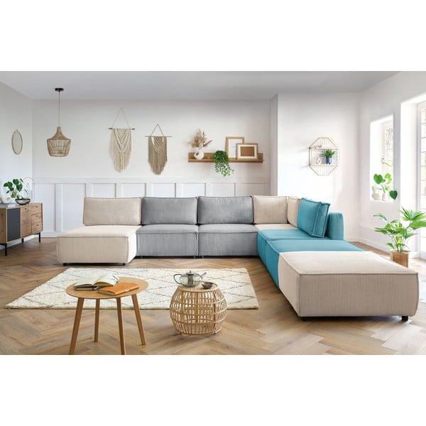 Variabilní manšestrová rohová pohovka do "U" Nihad modular – Bobochic Paris-image-1