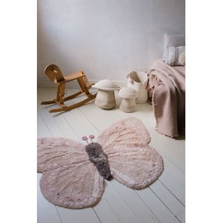 Světle růžovo-béžový pratelný ručně tkaný bavlněný dětský koberec 90x120 cm Baby Butterfly – Lorena Canals