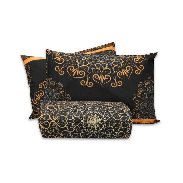 Set prošívaného přehozu a 2 povlaků na polštáře Eponj Home Şehri-Ala Gold, 200 x 220 cm-image-2