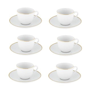 Bílé porcelánové šálky v sadě 6 ks 100 ml Gold Chic – Villa Altachiara