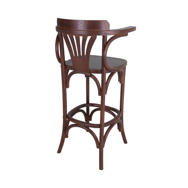 Hnědá barová židle z jilmového dřeva (výška sedáku 77 cm) Montmartre – Antic Line-image-1