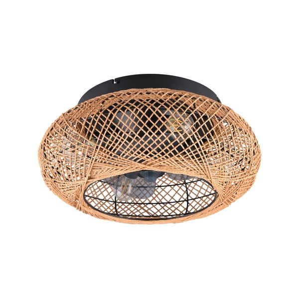 Hnědé stropní svítidlo na dálkové ovládání/s ventilátorem Lillesand – Trio