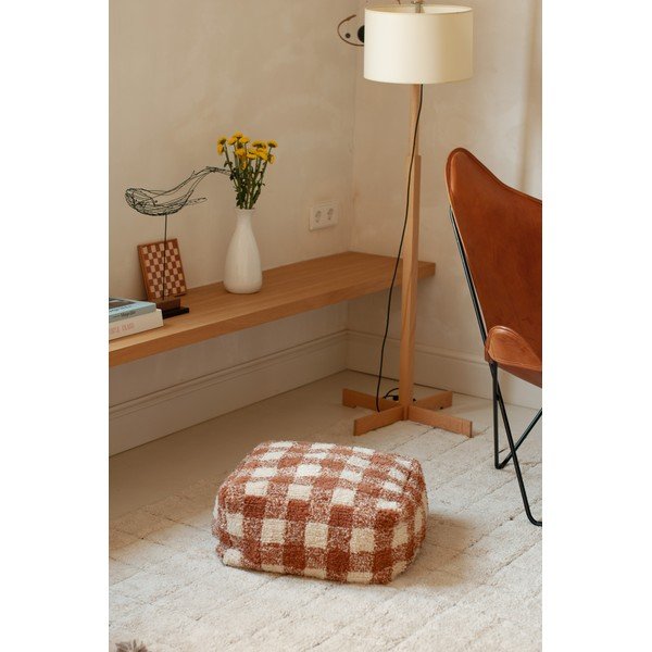 Hnědý dětský puf Vichy Toffee – Lorena Canals-image-1