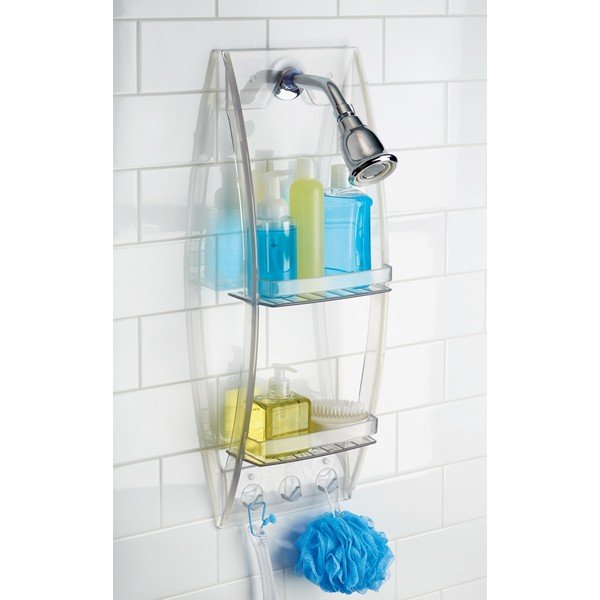 Průhledný závěsný držák do koupelny iDesign, 23 x 73 cm-image-1