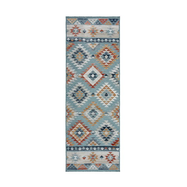 Modrý venkovní běhoun 80x230 cm Avery Blue – Flair Rugs