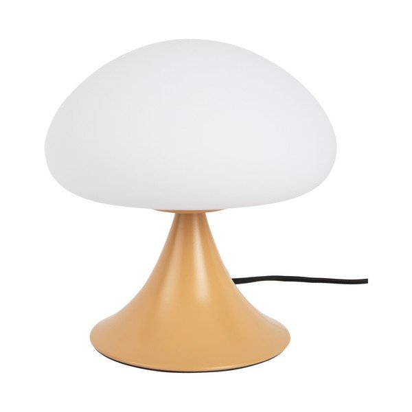 Okrově žlutá kovová stolní lampa se skleněným stínidlem (výška 21 cm) Hongo – Leitmotiv