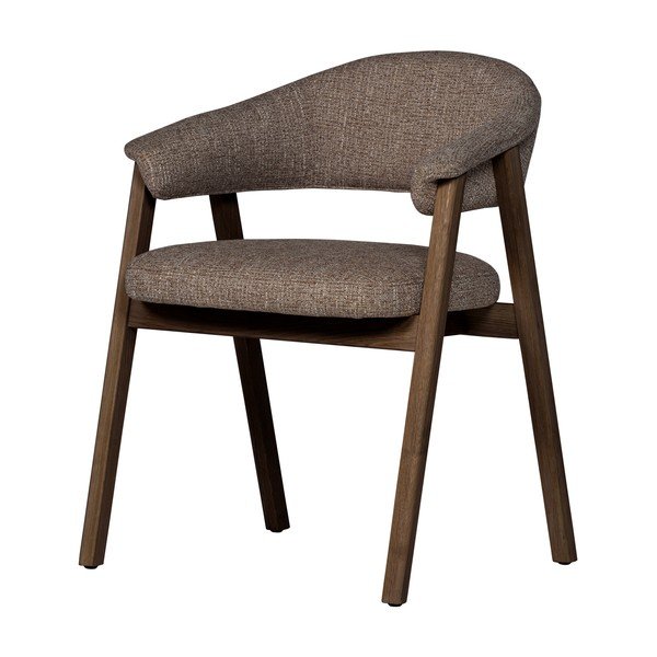 Hnědá čalouněná jídelní židle s područkami Tunar – WOOOD