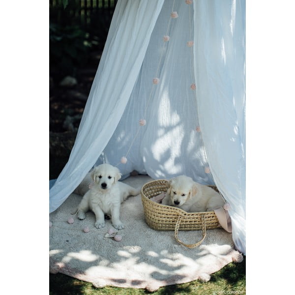 Krémový pratelný ručně tkaný bavlněný dětský koberec ø120 cm Bubbly Vintage Nude – Lorena Canals-image-1