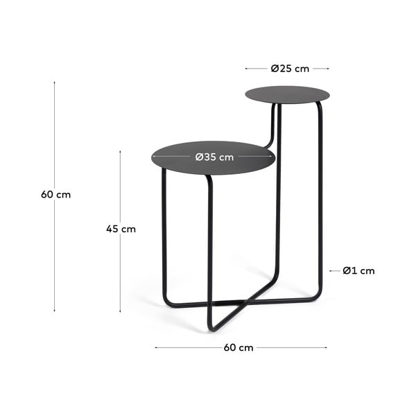Černý kovový odkládací stolek Kave Home Vidalita-image-3