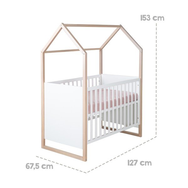 Bílá postýlka 60x120 cm Cabane – Roba-image-3