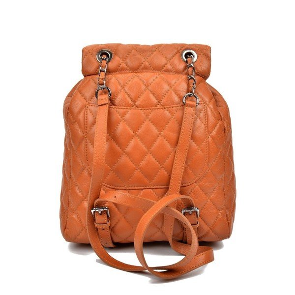 Koňakově hnědý kožený batoh Anna Luchini Lucy-image-4