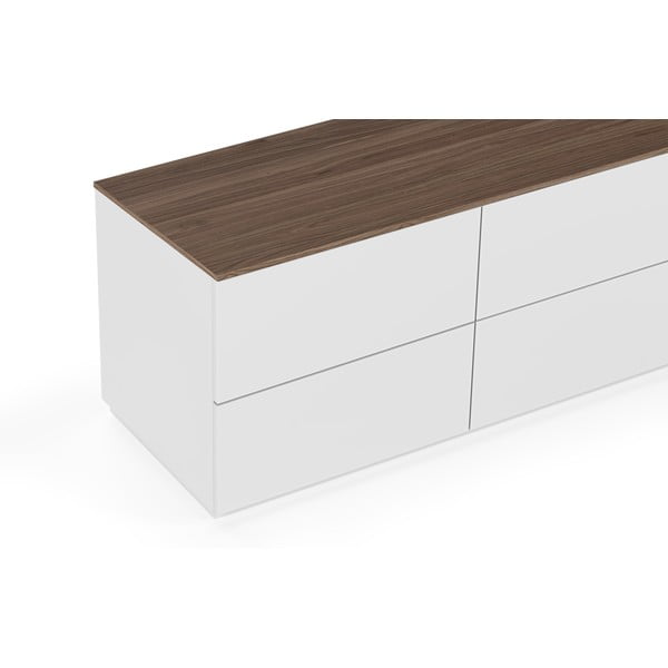 Bílá komoda s šuplíky a deskou v ořechovém dekoru TemaHome Join, 120 x 54 cm-image-1