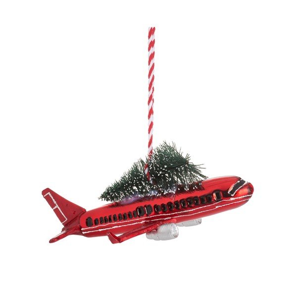 Ručně vyrobená vánoční ozdoba 5,5 cm Airplane – Sass & Belle