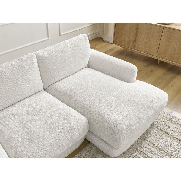 Bílá žinylková rohová pohovka (pravý roh/s lenoškou) Leonore – Bobochic Paris-image-4