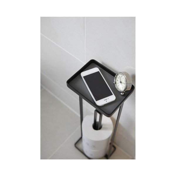 Černý zásobník na toaletní papíry s poličkou YAMAZAKI Tower-image-2