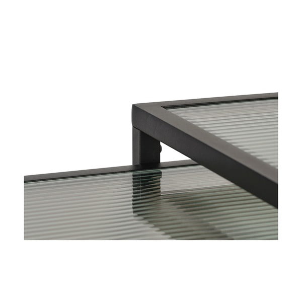 Černé skleněné konferenční stolky v sadě 2 ks 60x60 cm Bronco – Unique Furniture-image-3