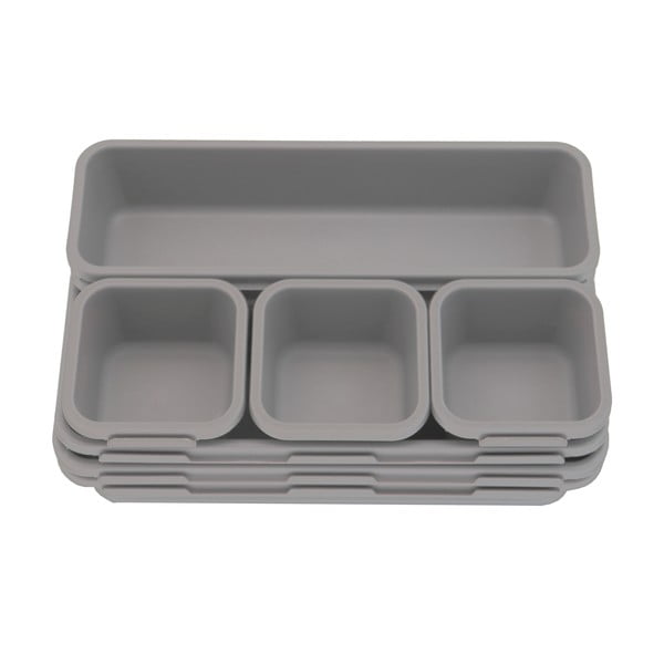 Šedé plastové organizéry do šuplíku v sadě 8 ks - Addis-image-2